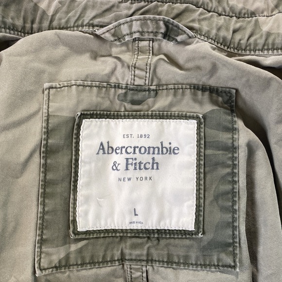 Abercrombie Fitch Sentinel Jacket Mens M Large Athletic Fit Green Camo Military - Picture 2 of 16